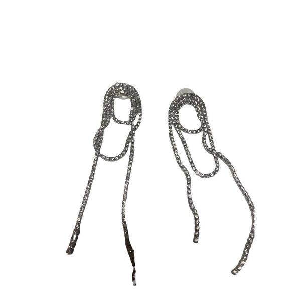 Amber Sceats Diamond Dangle Earring in Silver Defect - Picture 2 of 3